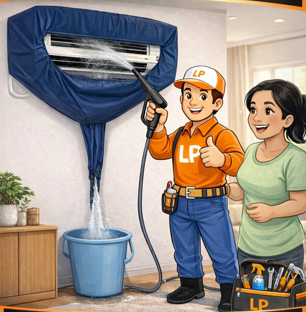 Illustration of a person in an orange uniform and cap holding a sign that says 